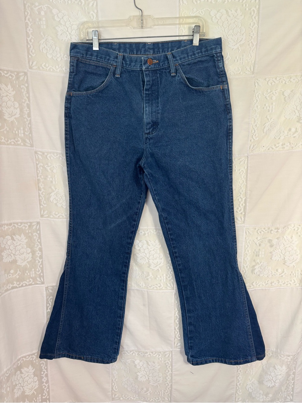 VTG 70’s Style‎ Wrangler Women’s High Waist Flare Leg Blue Jeans Size 36x30